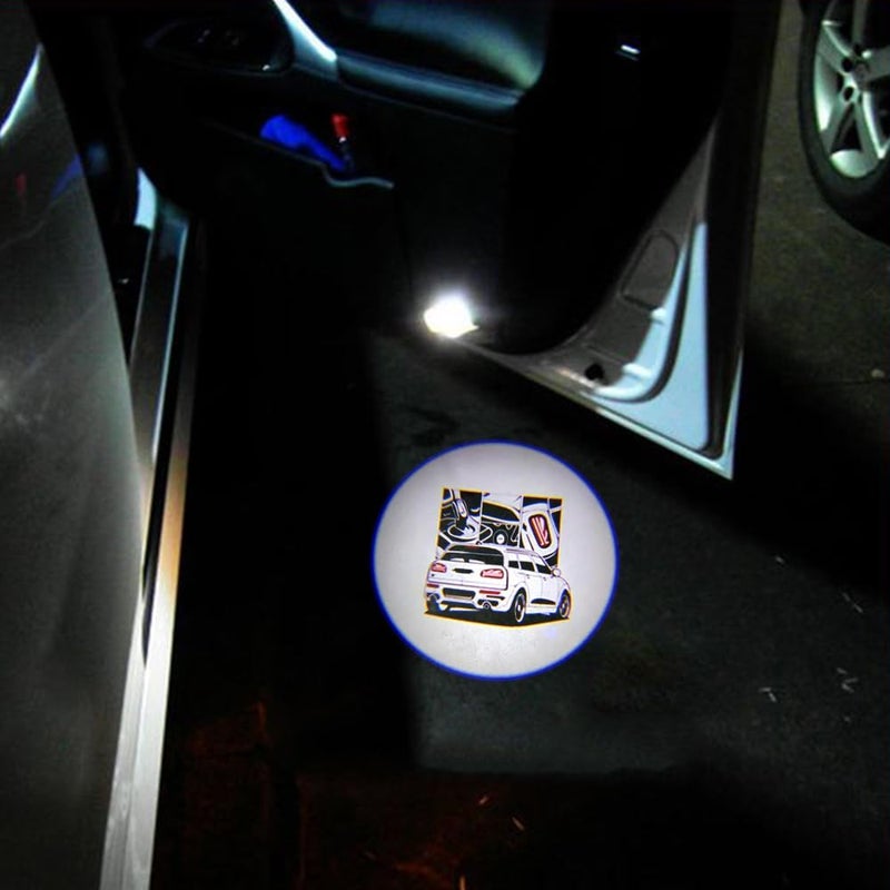 akarin 2Pcs Door Lights Logo for Mi ni r55 r56 r57 r58 r59 r60 r51 f54 f56 f55 f57 f60 f65 u25 Puddle Lights Car Door Logo Lights Projector Courtesy LED Ghost Shadow Lamps Accessories (f54) - Image 5